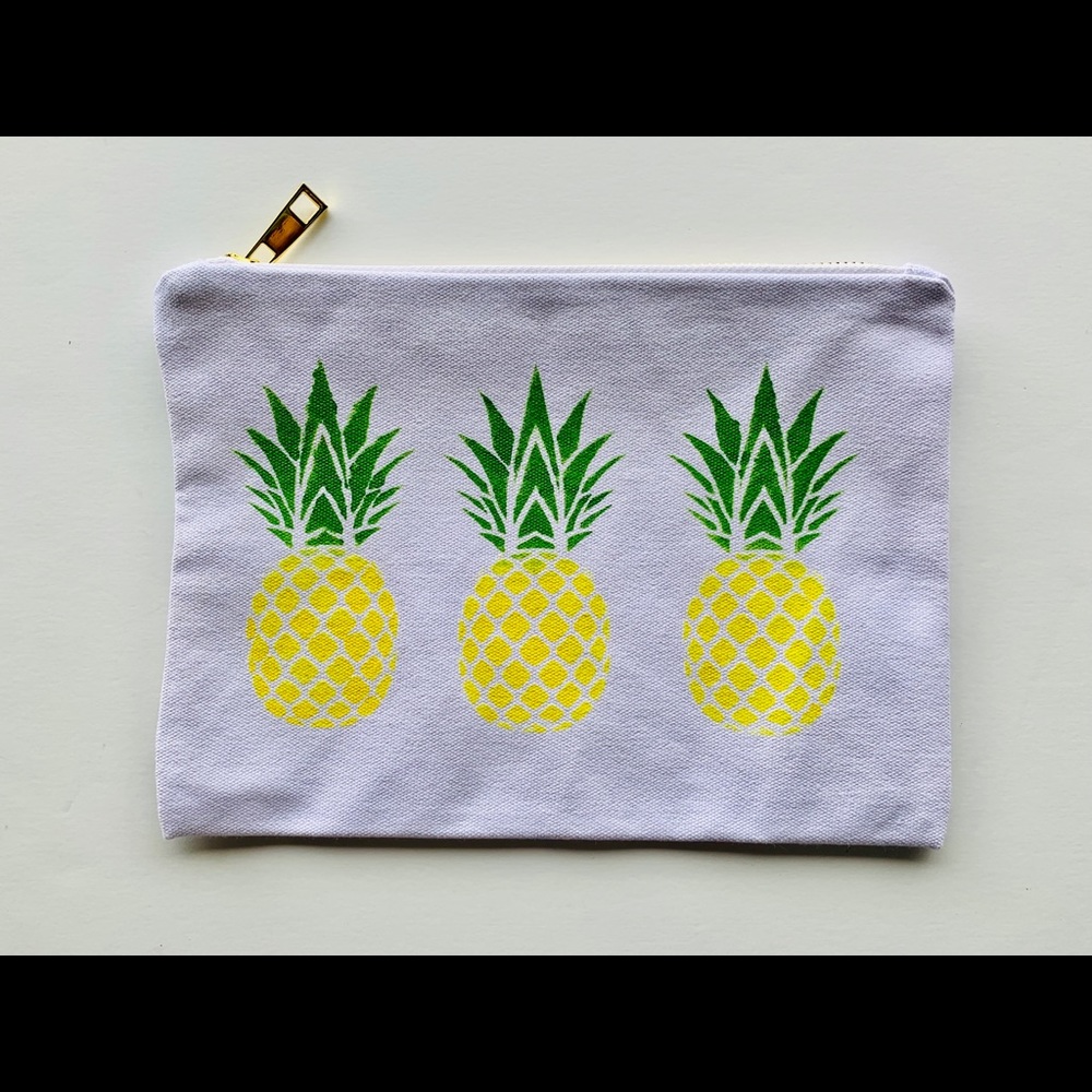 Brand new hand painted pineapple make up bag